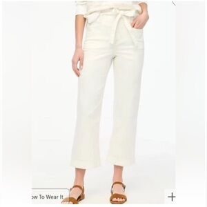 J. Crew White Cropped Ankle Pants